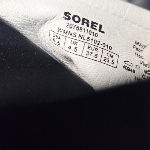 Sorel Black and White Slide Sandals Womens Viibe Twist Black Sandals Sz 6.5/7 - Picture 4 of 6